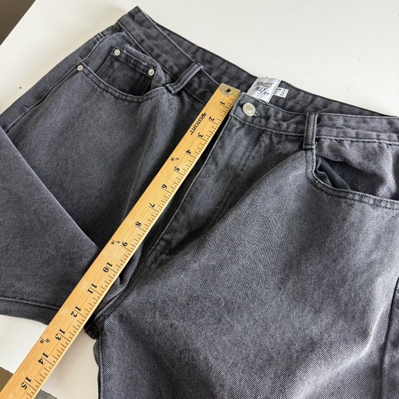 Princess Polly Distressed Wide Leg Black Denim High Rise Jeans 34 x 28 Size 10 - Picture 8 of 11